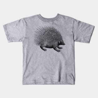 Vintage Hedgehog Porcupine Illustration Kids T-Shirt